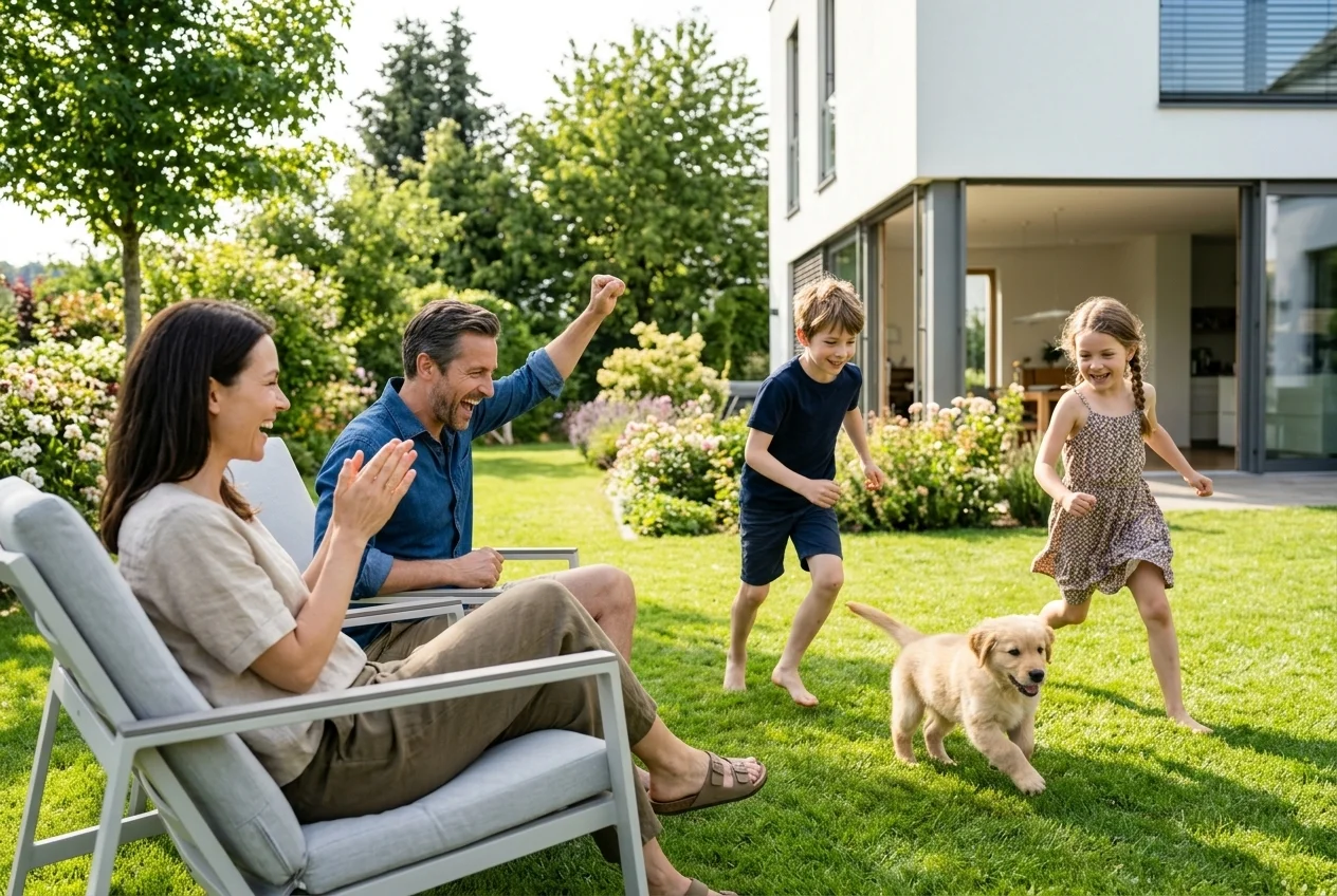 Widerstandsfähiges Wachstum und Zielsetzung – Sophie und Maximilian im Garten